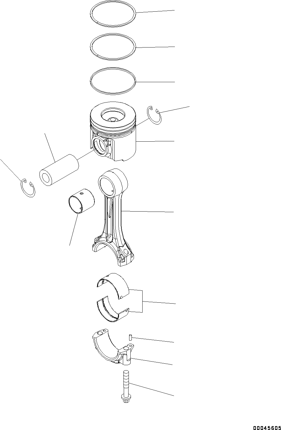 Engines Komatsu / SAA6D125E-5J S/N 566329-UP (For HM250-2)(0000209c) / Piston and Connecting Rod (#566329-)(B014001 : A2350-001001)