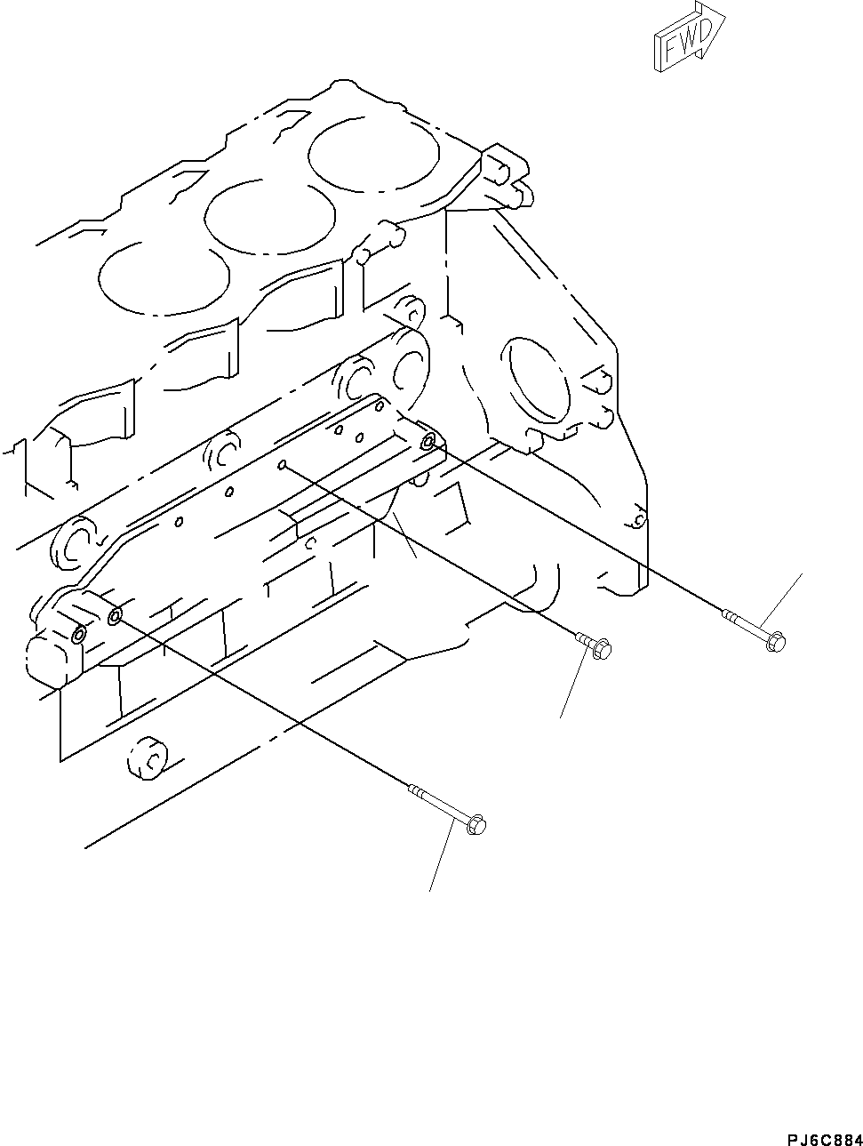 Engines Komatsu / SAA6D125E-5J S/N 566329-UP (For HM250-2)(0000209c) / Engine Oil Cooler Related Parts (#566329-)(C004001 : A3311-001001)
