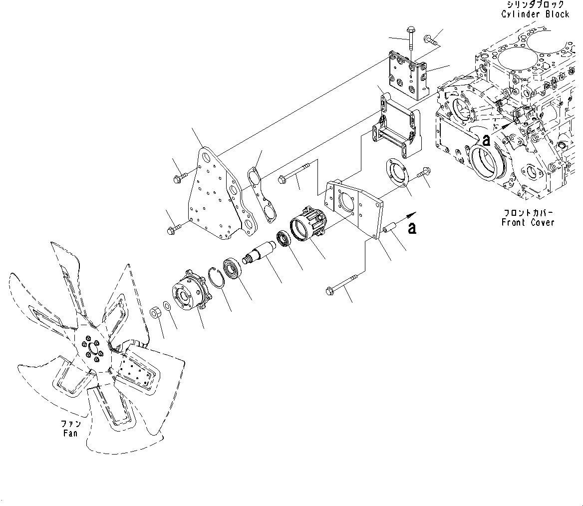 Engines Komatsu / SAA6D125E-5J S/N 566329-UP (For HM250-2)(0000209c) / Cooling Fan Drive (#566329-)(E002001 : A5060-001001)