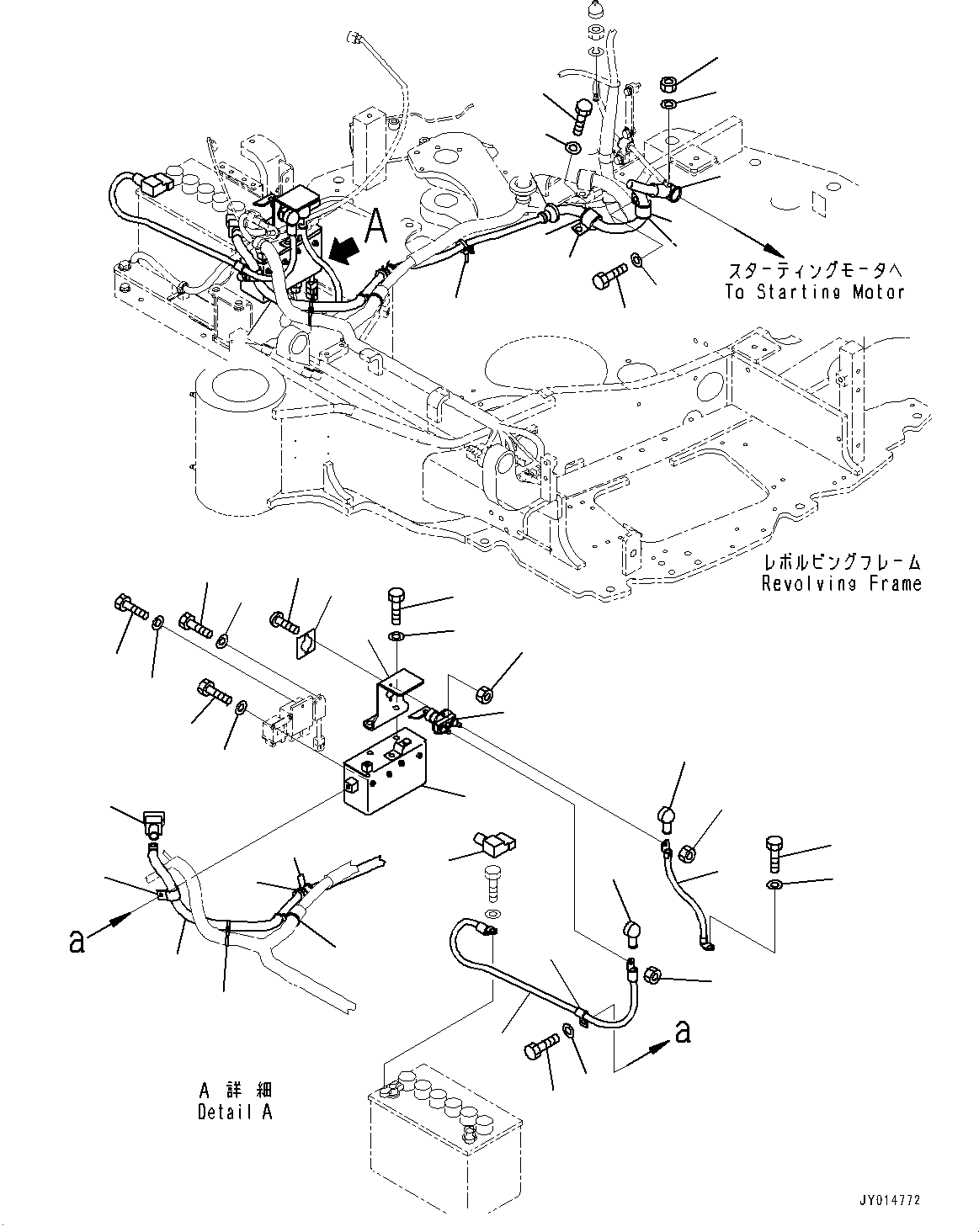Excavators Komatsu / PC55MR-3 S/N 15001-UP (EU Spec.)(0000222c) / Electric Wiring Harness, Battery Cable and Relay Box (#16001-)(E009003 : E0200-011003)