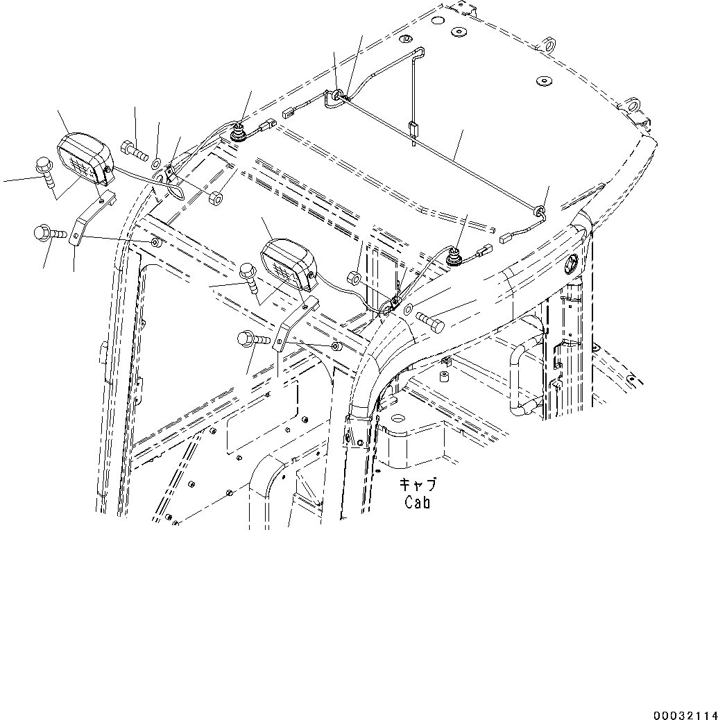 Excavators Komatsu / PC55MR-3 S/N 15001-UP (EU Spec.)(0000222c) / Additional Working Lamp (#15001-)(E019001 : E0310-001001)