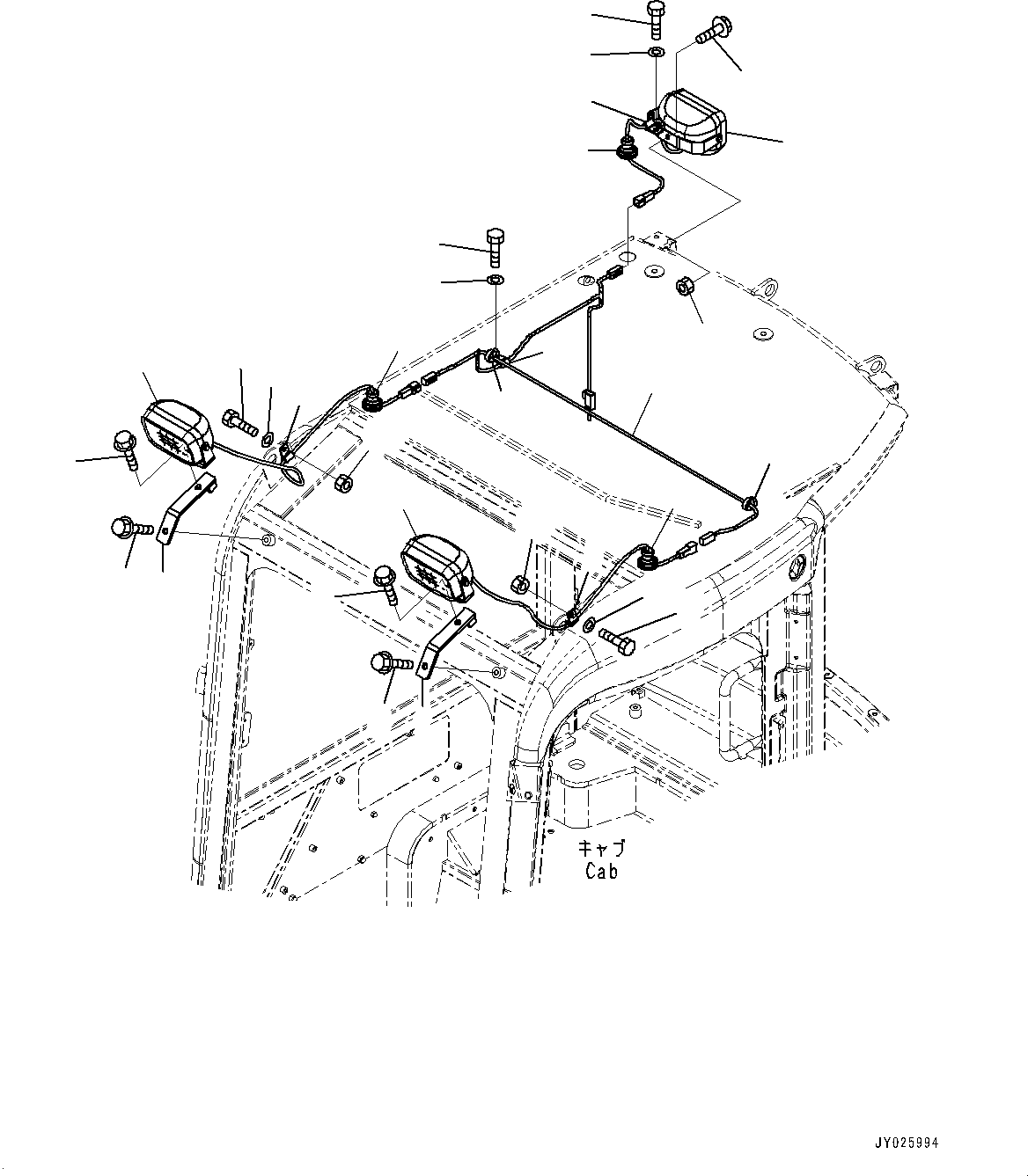 Excavators Komatsu / PC55MR-3 S/N 15001-UP (EU Spec.)(0000222c) / Additional Working Lamp (#15001-)(E020001 : E0310-002001)