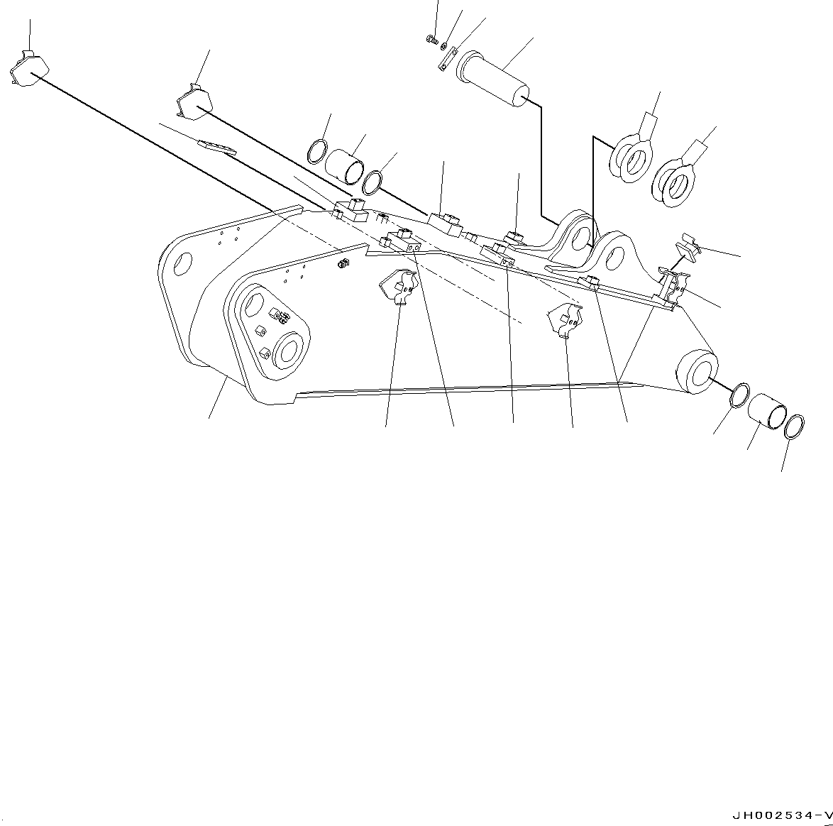 Excavators Komatsu / PC190LC-8 S/N K50001-UP(0000235U) / Boom, 2-Piece Boom, 1-Attachment, 1St Boom(T002001 : T1110-008001)