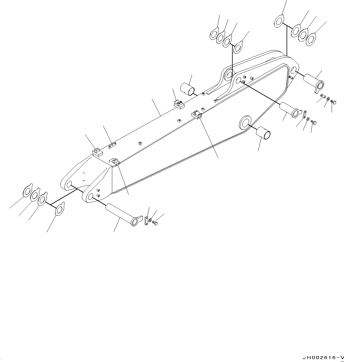 Excavators Komatsu / PC190LC-8 S/N K50001-UP(0000235U) / Boom, 2-Piece Boom, 1-Attachment, 2Nd Boom(T002004 : T1110-008004)