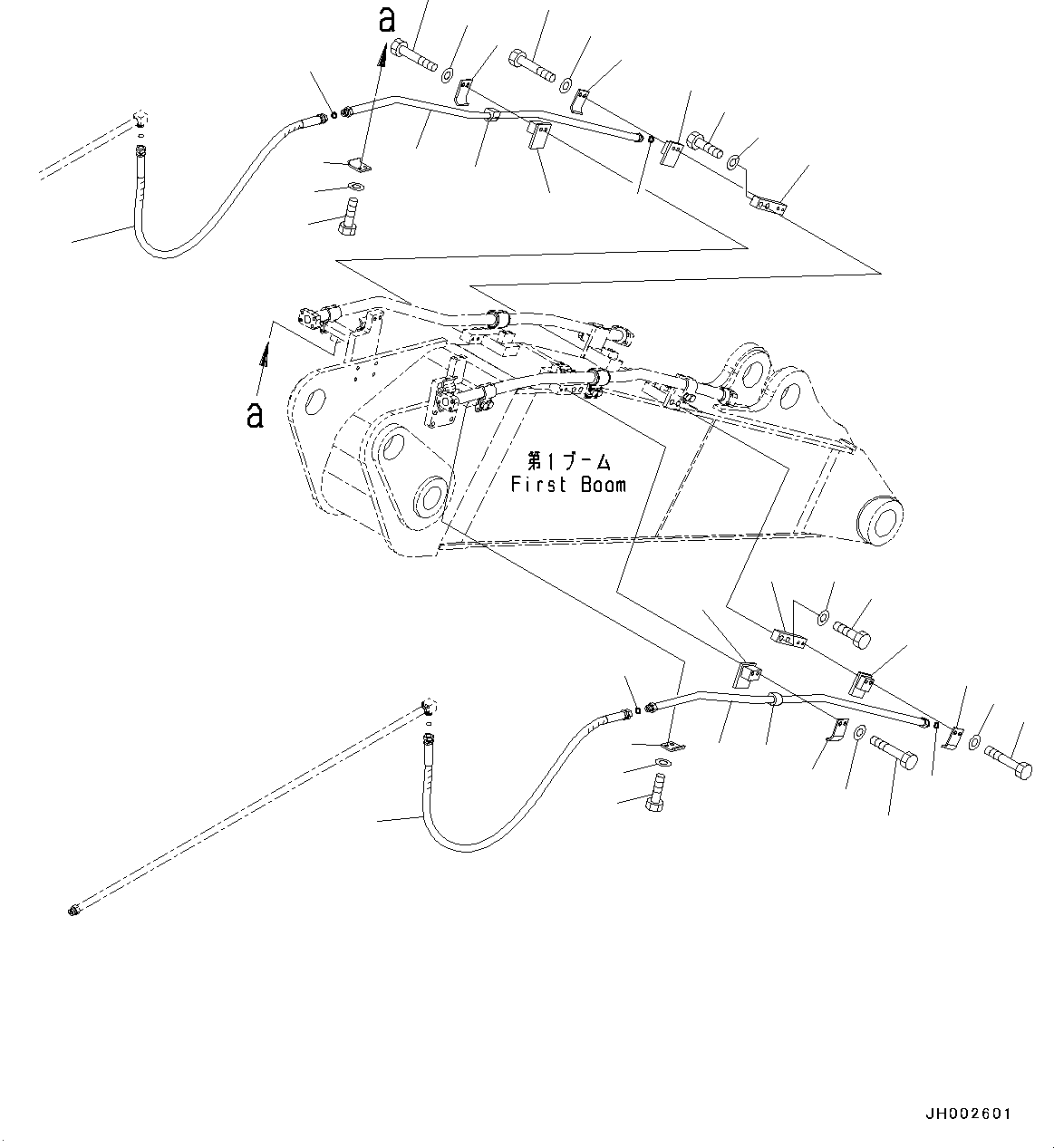 Excavators Komatsu / PC190LC-8 S/N K50001-UP(0000235U) / Boom, 2-Piece Boom, 2-Attachment Line, 1St Boom(T005001 : T1110-015001)