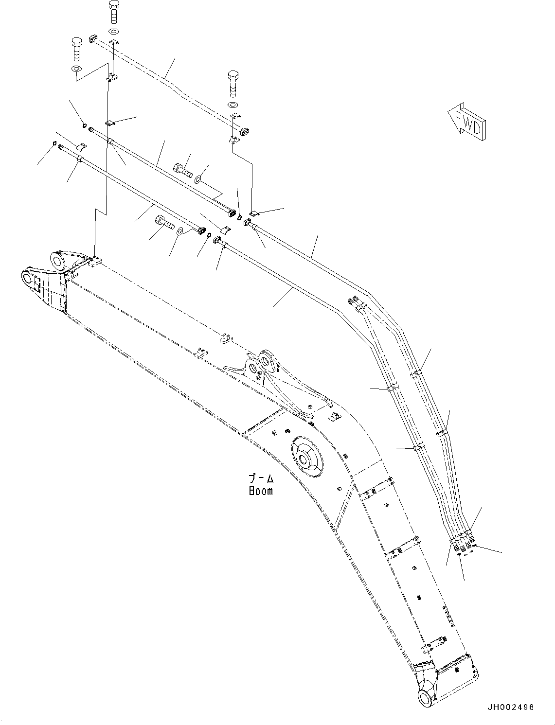 Excavators Komatsu / PC190LC-8 S/N K50001-UP(0000235U) / Boom, 1-Actuator, Bucket Cylinder Line(T014001 : T1110-004001)