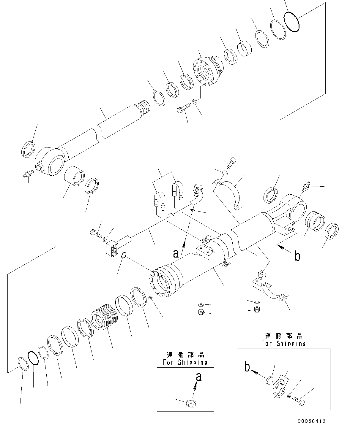Excavators Komatsu / PC190LC-8 S/N K50001-UP(0000235U) / Arm, 2.9m, Bucket Cylinder, Inner Parts(T038002 : T1200-012002)