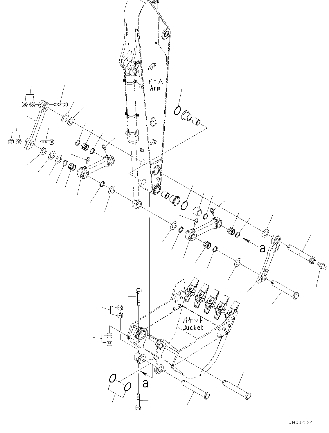 Excavators Komatsu / PC190LC-8 S/N K50001-UP(0000235U) / Arm, 2.9m, Bucket Link(T038003 : T1200-012003)