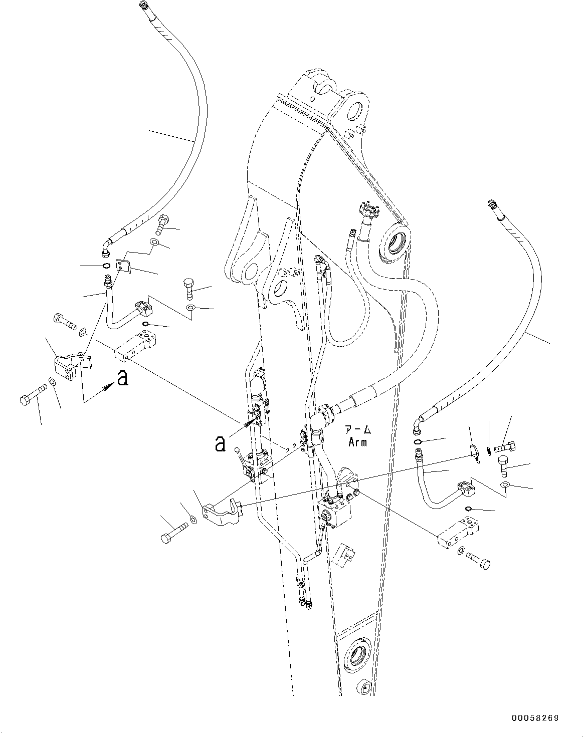 Excavators Komatsu / PC190LC-8 S/N K50001-UP(0000235U) / Arm, 2.25m, 1-Actuator, 2-Actuator, Additional Piping (3/3)(T028003 : T1200-007003)
