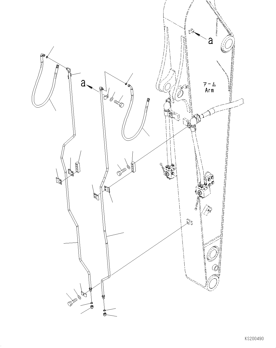 Excavators Komatsu / PC190LC-8 S/N K50001-UP(0000235U) / Arm, 2.6m, Quick Coupler Line, 2-Attachment(T036001 : T1200-014051)