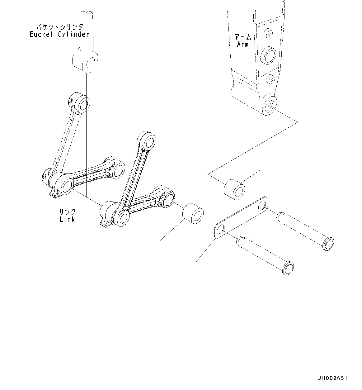 Excavators Komatsu / PC190LC-8 S/N K50001-UP(0000235U) / Arm, 2.9m, Quick Coupler Line, 2-Attachment(T043001 : T1200-015051)