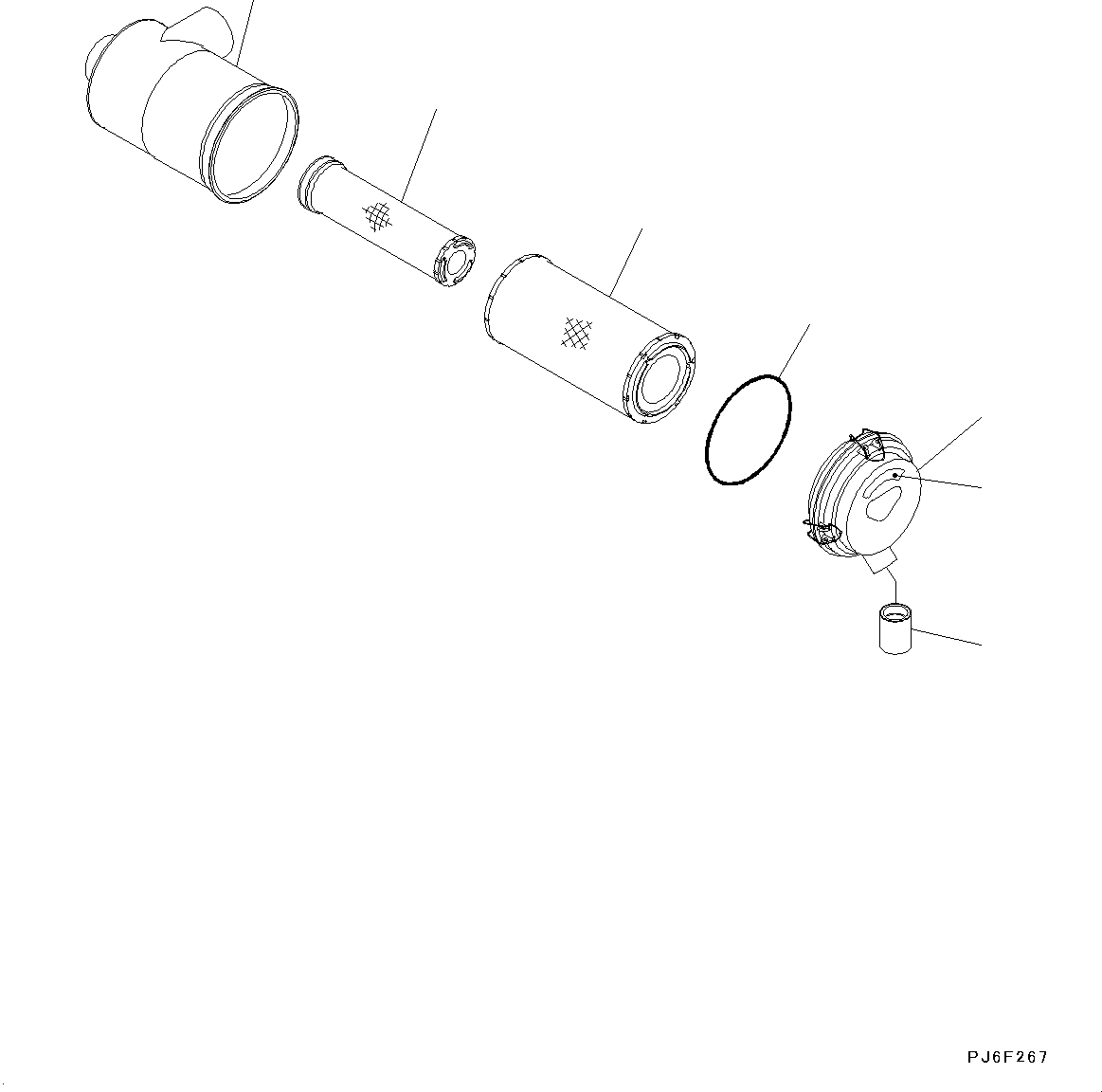 Komatsu parts book diagram for PC190NLC-8 S/N K50001-UP: AIR CLEANER (1/2)