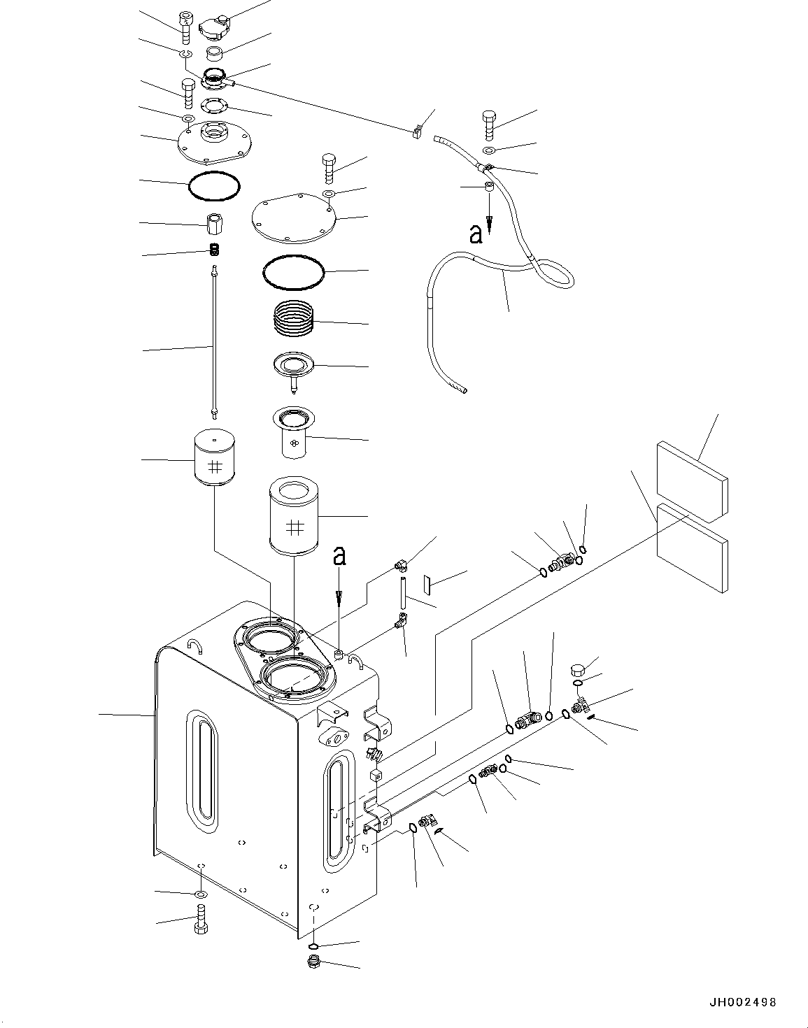Komatsu parts book diagram for PC190NLC-8 S/N K50001-UP: HYDRAULIC OIL TANK, 1-ACTUATOR