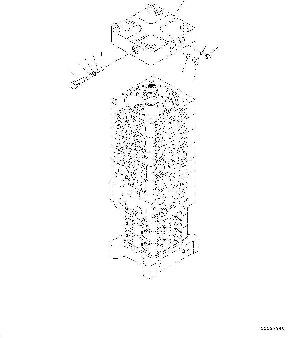 Komatsu parts book diagram for PC190NLC-8 S/N K50001-UP: MAIN CONTROL VALVE, 1-ACTUATOR, 2-PIECE BOOM, INNER PARTS (1/31)