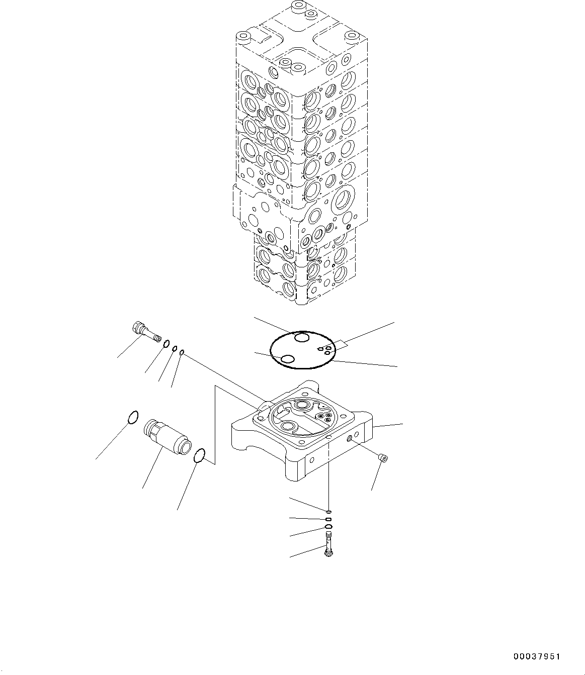Komatsu parts book diagram for PC190NLC-8 S/N K50001-UP: MAIN CONTROL VALVE, 1-ACTUATOR, 2-PIECE BOOM, INNER PARTS (12/31)