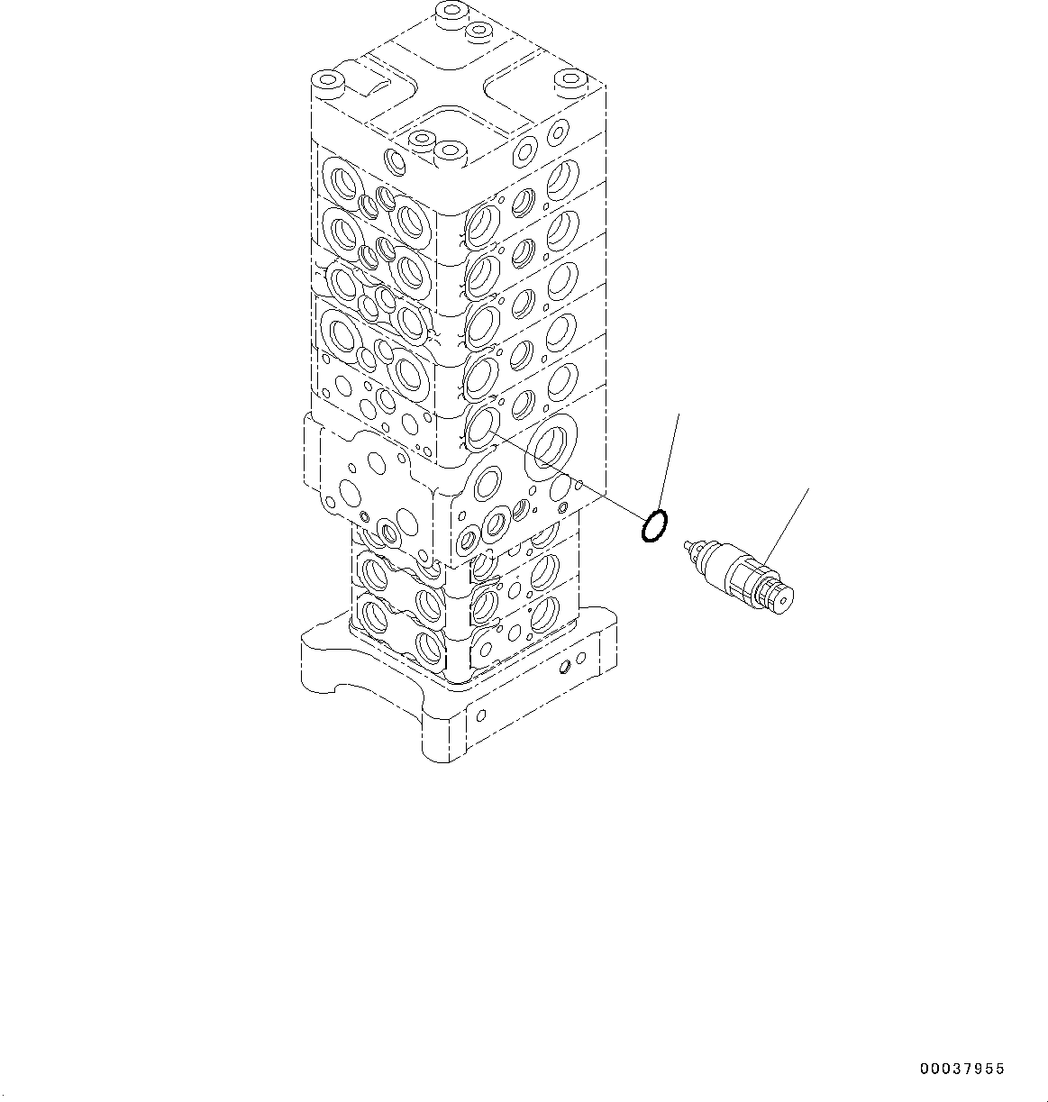 Komatsu parts book diagram for PC190NLC-8 S/N K50001-UP: MAIN CONTROL VALVE, 1-ACTUATOR, 2-PIECE BOOM, INNER PARTS (16/31)