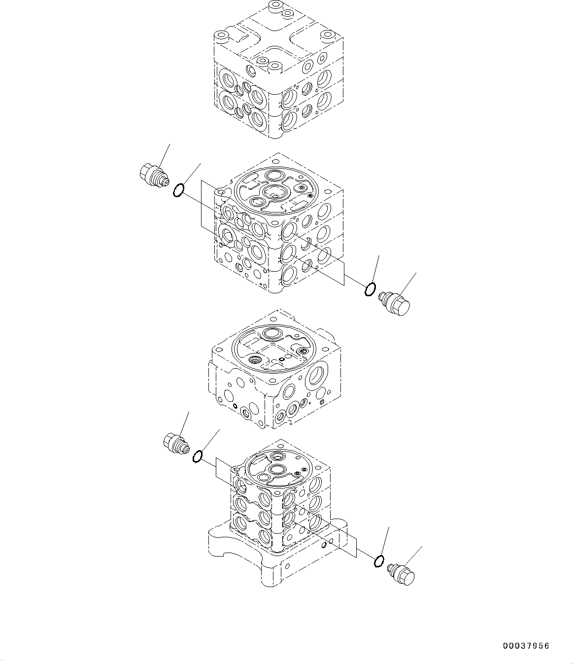 Komatsu parts book diagram for PC190NLC-8 S/N K50001-UP: MAIN CONTROL VALVE, 1-ACTUATOR, 2-PIECE BOOM, INNER PARTS (17/31)