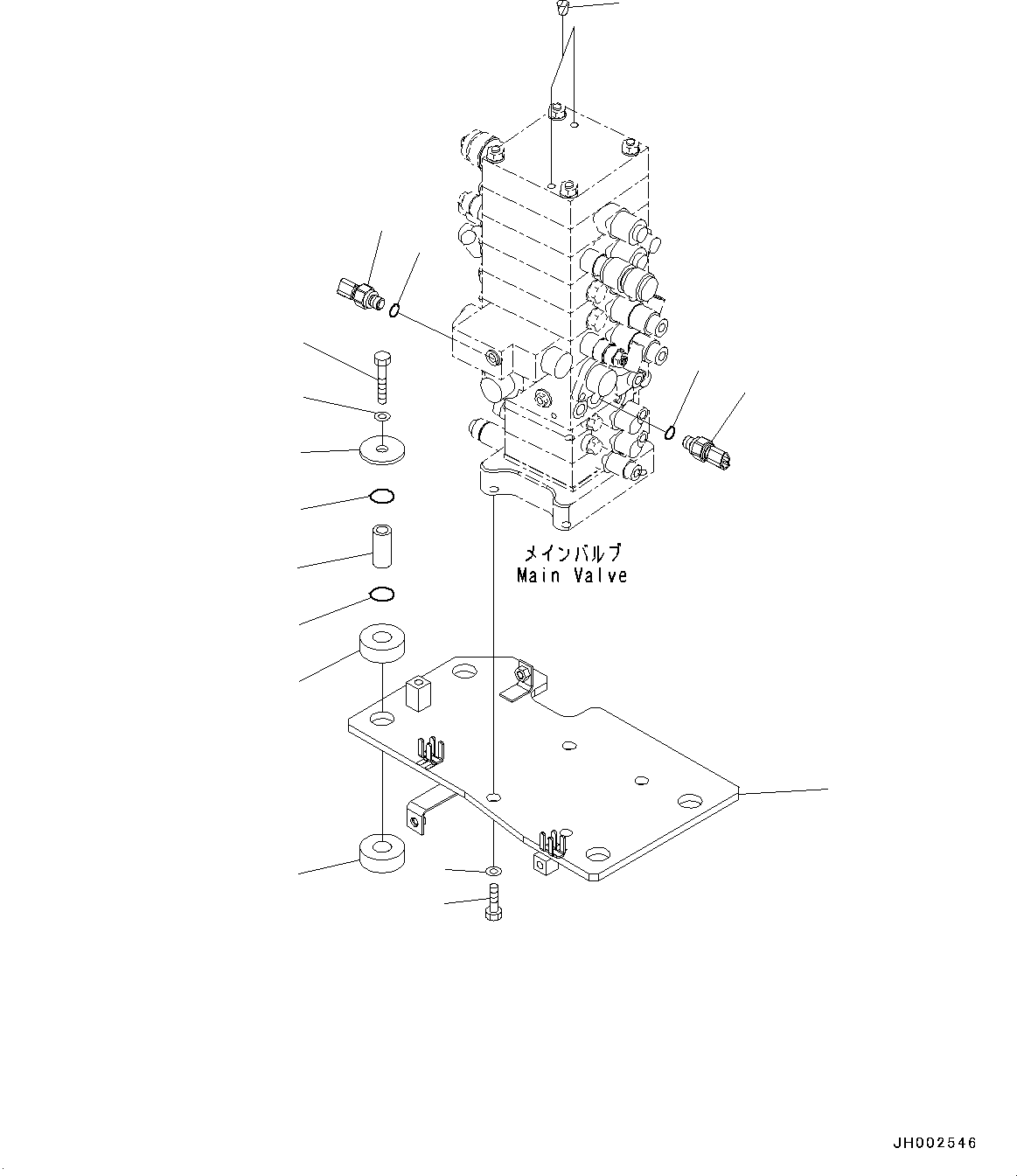 Komatsu parts book diagram for PC190NLC-8 S/N K50001-UP: MAIN CONTROL VALVE, 1-ACTUATOR, 2-PIECE BOOM, (3/3)