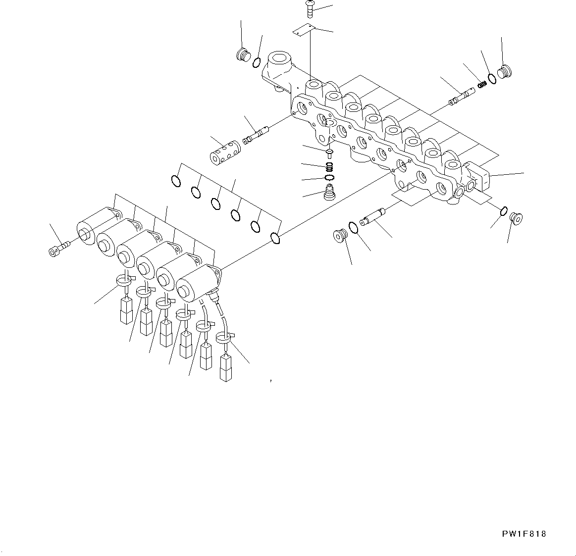 Komatsu parts book diagram for PC190NLC-8 S/N K50001-UP: SOLENOID VALVE CIRCUIT, SOLENOID VALVE