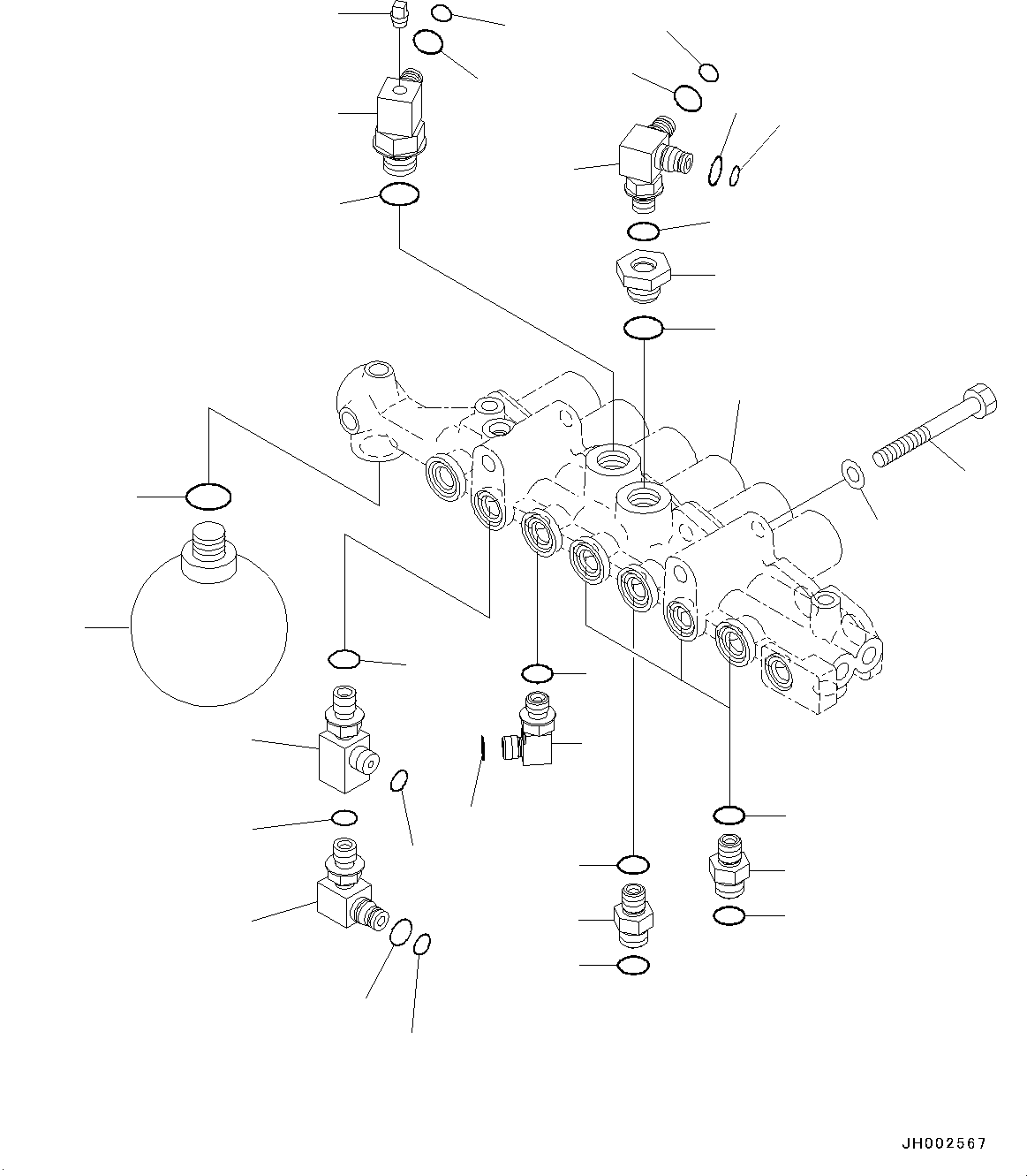 Komatsu parts book diagram for PC190NLC-8 S/N K50001-UP: SOLENOID VALVE CIRCUIT, CONNECTING PARTS