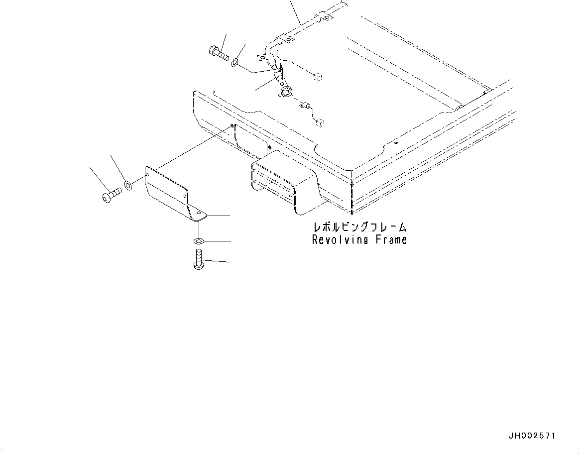Komatsu parts book diagram for PC190NLC-8 S/N K50001-UP: WIPER, LOWER WIPER LESS
