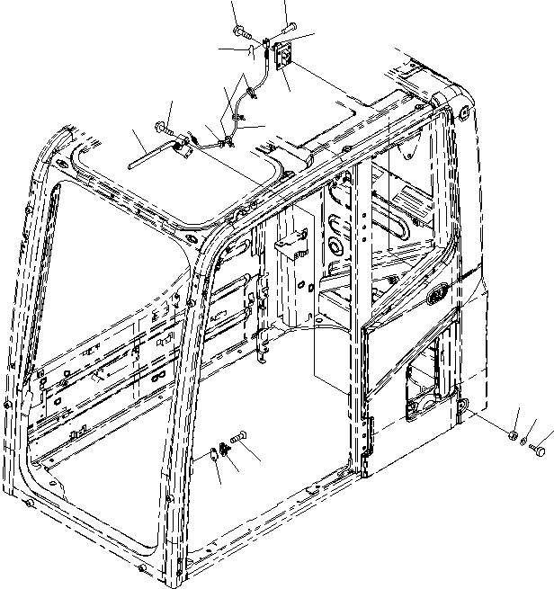 Komatsu parts book diagram for PC190NLC-8 S/N K50001-UP: CAB, 1-ACTUATOR, OPEN LOCK AND DOOR CATCH