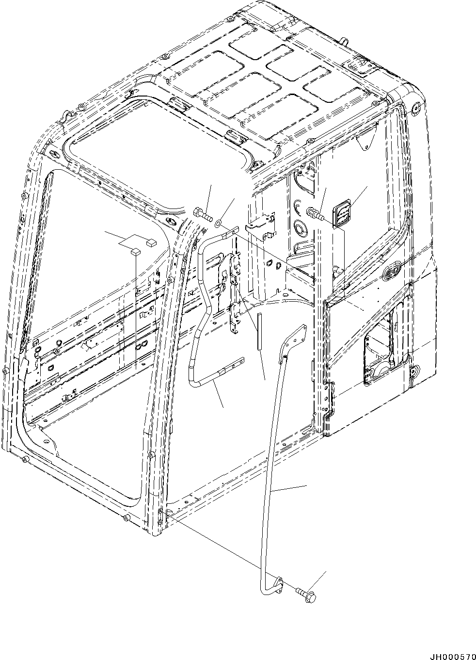 Komatsu parts book diagram for PC190NLC-8 S/N K50001-UP: CAB, 1-ACTUATOR, PRESSURE VALVE AND GRIP