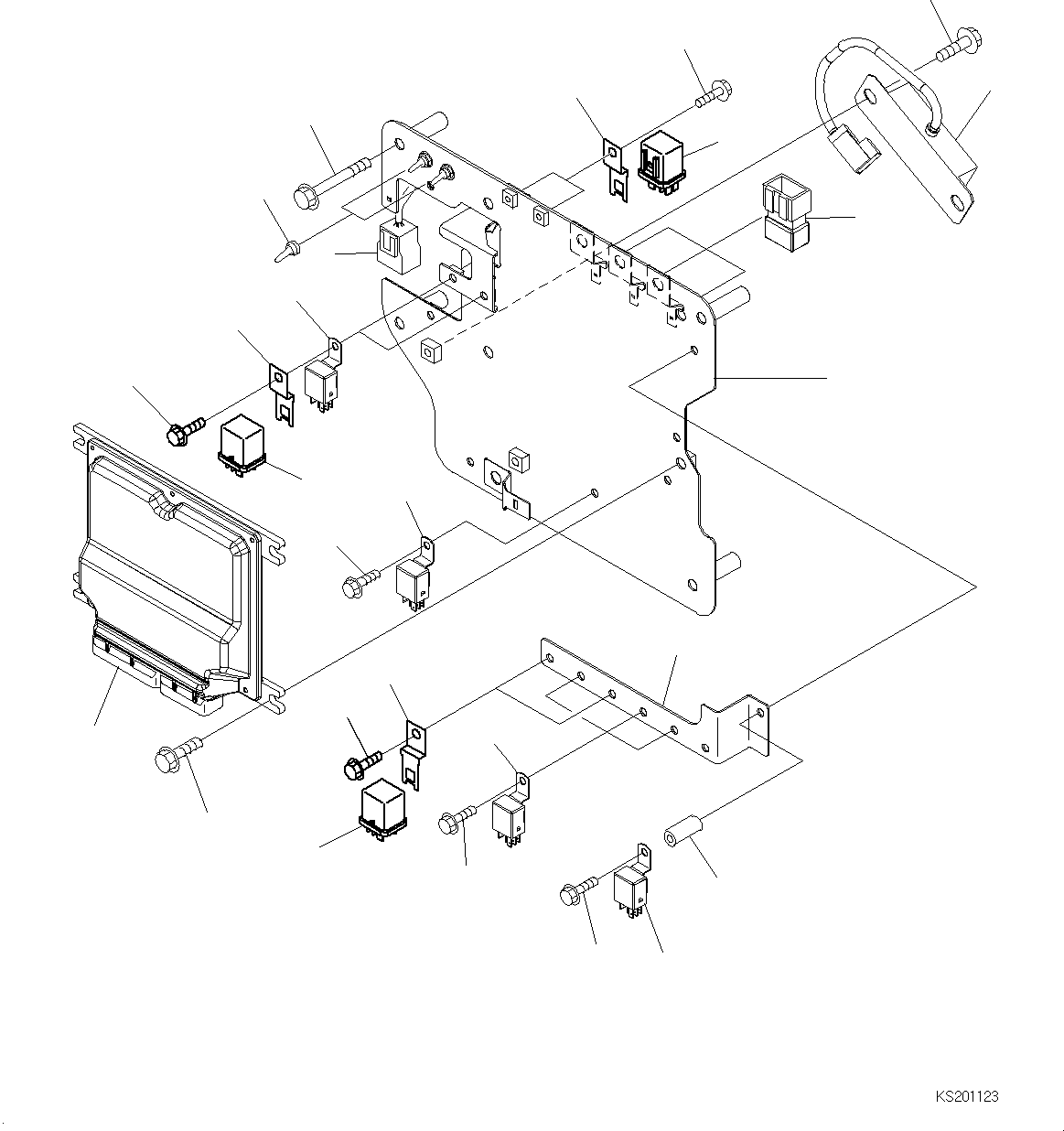 Komatsu parts book diagram for PC190NLC-8 S/N K50001-UP: CAB, 1-ACTUATOR, CAB IN PARTS, SUB PLATE AND RELAY
