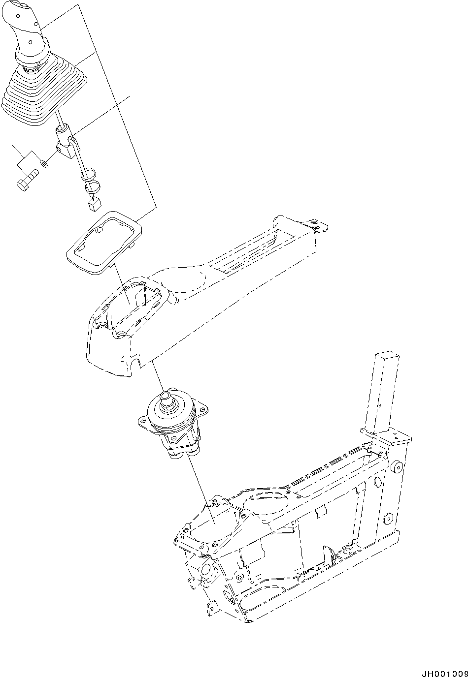 Komatsu parts book diagram for PC190NLC-8 S/N K50001-UP: CAB, 1-ACTUATOR, FLOOR, LEVER, LHS