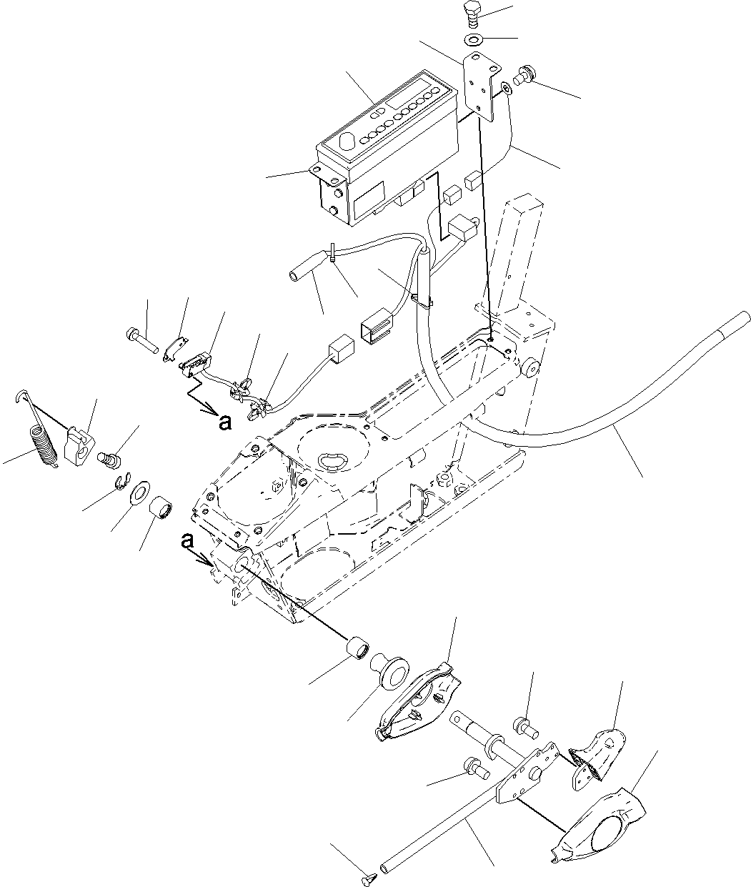 Komatsu parts book diagram for PC190NLC-8 S/N K50001-UP: CAB, 1-ACTUATOR, FLOOR, P.P.C. LOCK LEVER AND RADIO