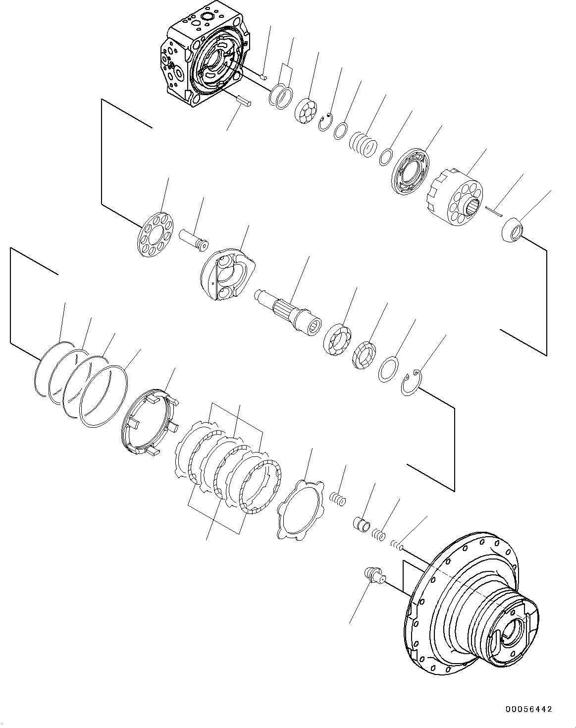 Komatsu parts book diagram for PC190NLC-8 S/N K50001-UP: TRAVEL MOTOR AND FINAL DRIVE, INNER PARTS (2/2)