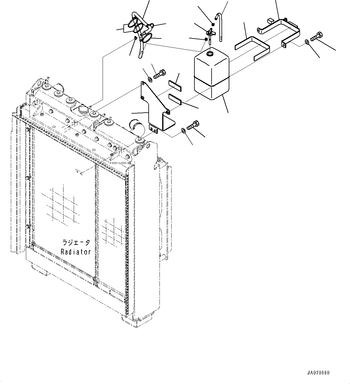 Bulldozers Komatsu / D65EX-16 S/N 80001-UP(0000238C) / Radiator, Window Washer Tank (#80001-)(C002010 : C0100-002010)
