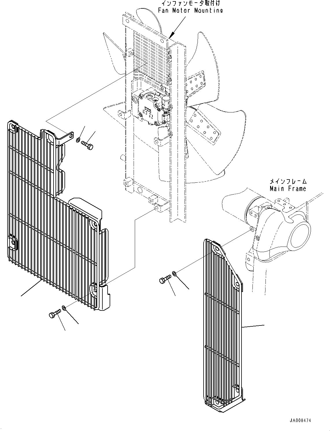 Bulldozers Komatsu / D65EX-16 S/N 80001-UP(0000238C) / Radiator, Fan Net (#80001-)(C002011 : C0100-002011)