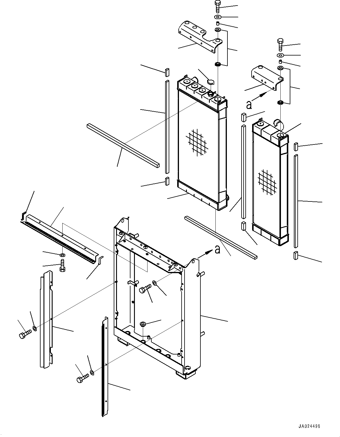 Bulldozers Komatsu / D65EX-16 S/N 80001-UP(0000238C) / Radiator, Radiator Core and Aftercooler (#82117-)(C004001 : C0100-003001)