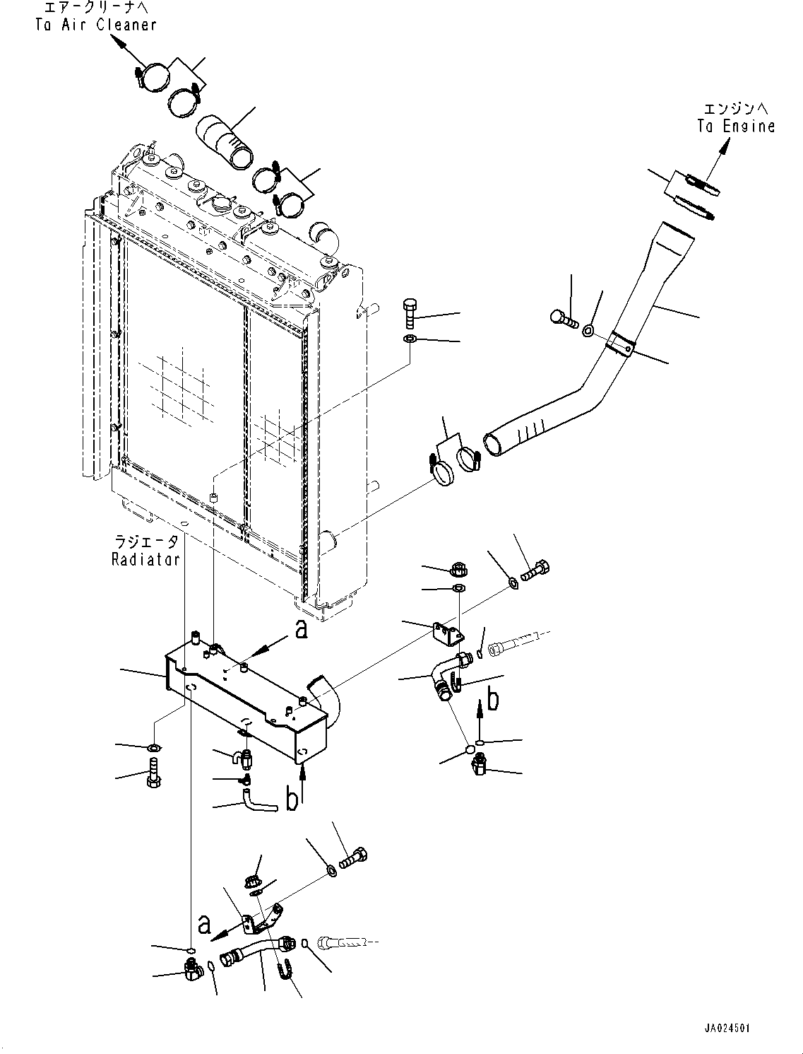 Bulldozers Komatsu / D65EX-16 S/N 80001-UP(0000238C) / Radiator, Power Train Oil Cooler (#82117-)(C004005 : C0100-003005)