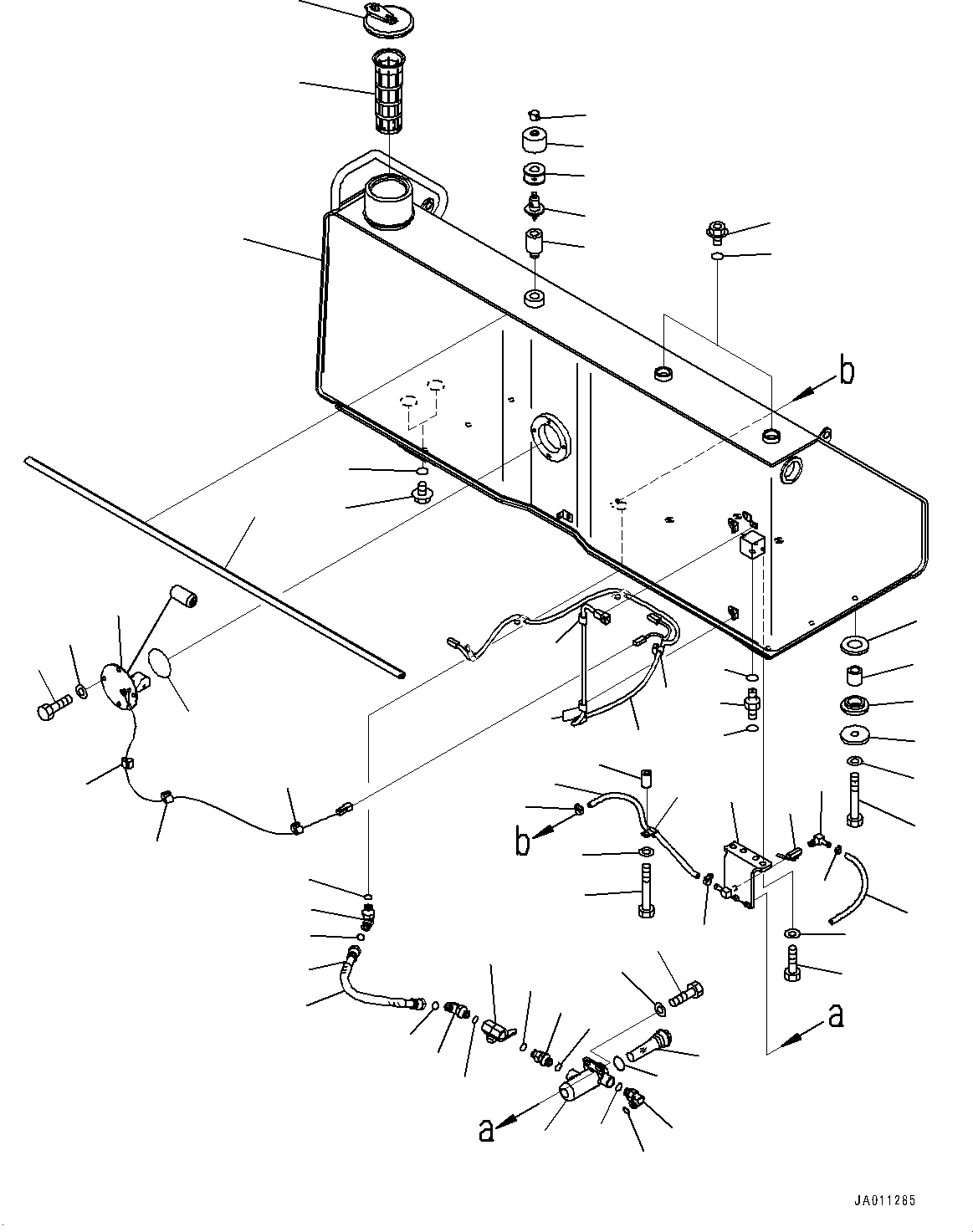 Bulldozers Komatsu / D65EX-16 S/N 80001-UP(0000238C) / Fuel Tank, Tank and Breather (#81226-81401)(D003001 : D0100-004001)