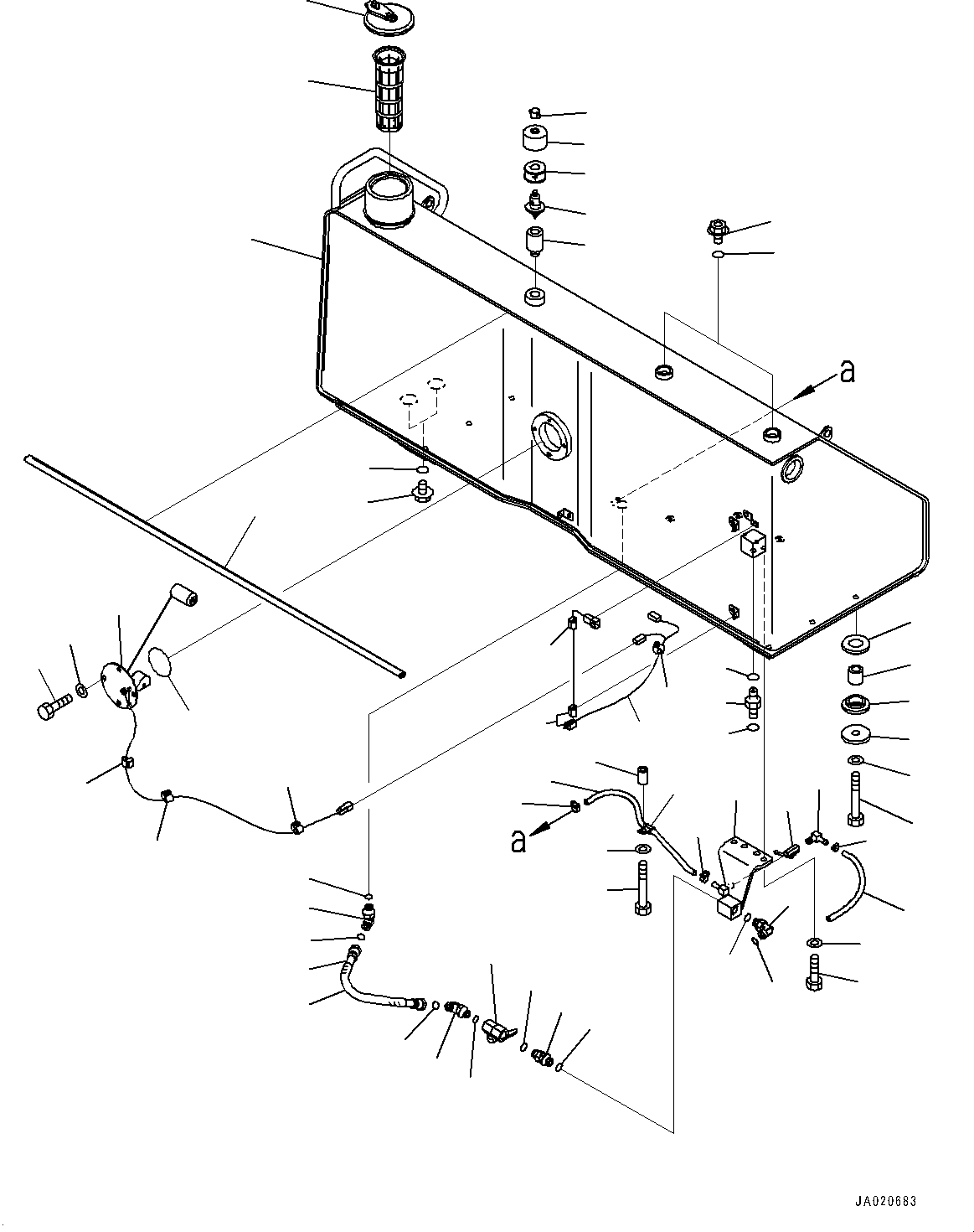 Bulldozers Komatsu / D65EX-16 S/N 80001-UP(0000238C) / Fuel Tank (#80001-)(D004001 : D0100-005001)