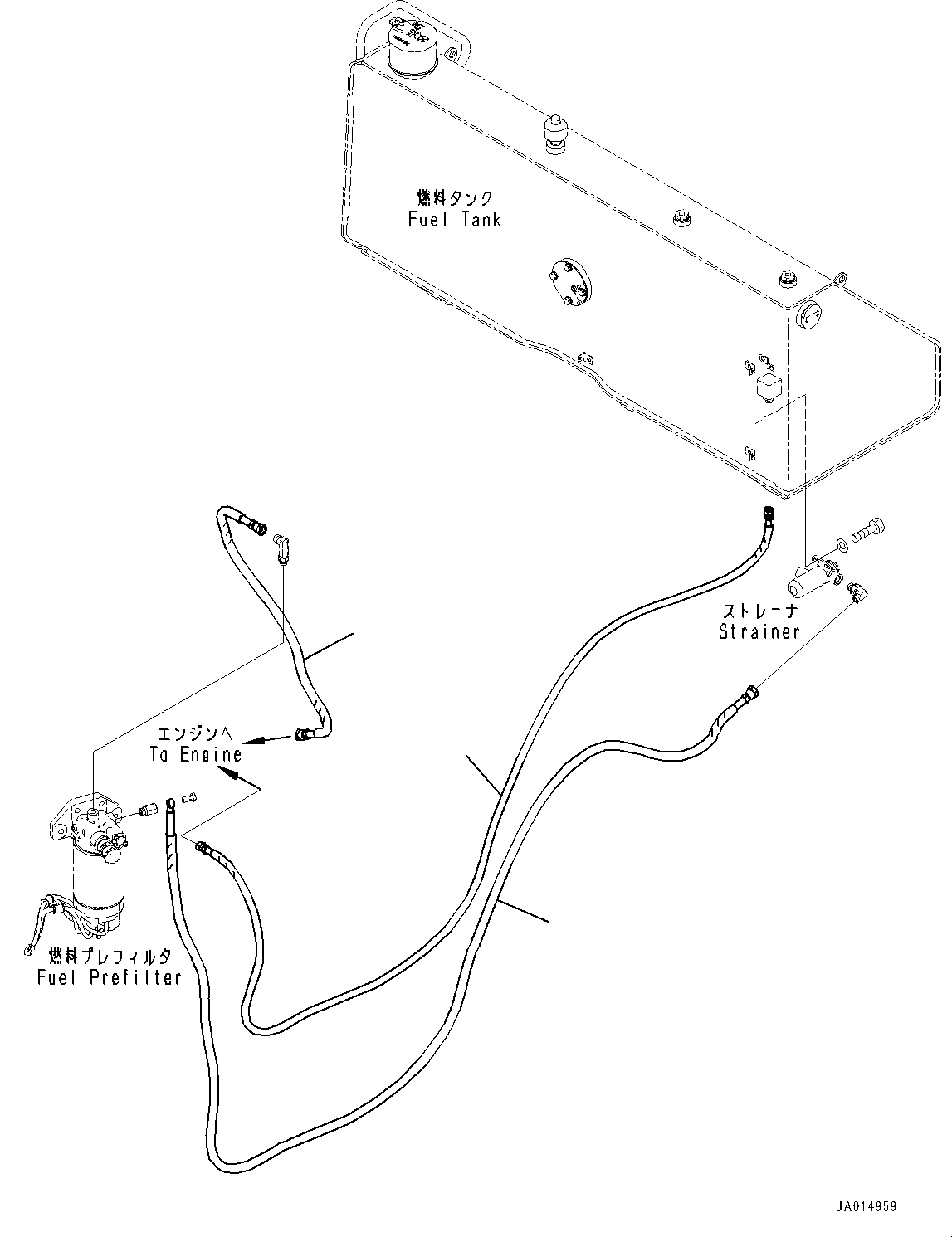 Bulldozers Komatsu / D65EX-16 S/N 80001-UP(0000238C) / Fuel Supply Piping, Hose (#80001-)(D008001 : D0200-004001)