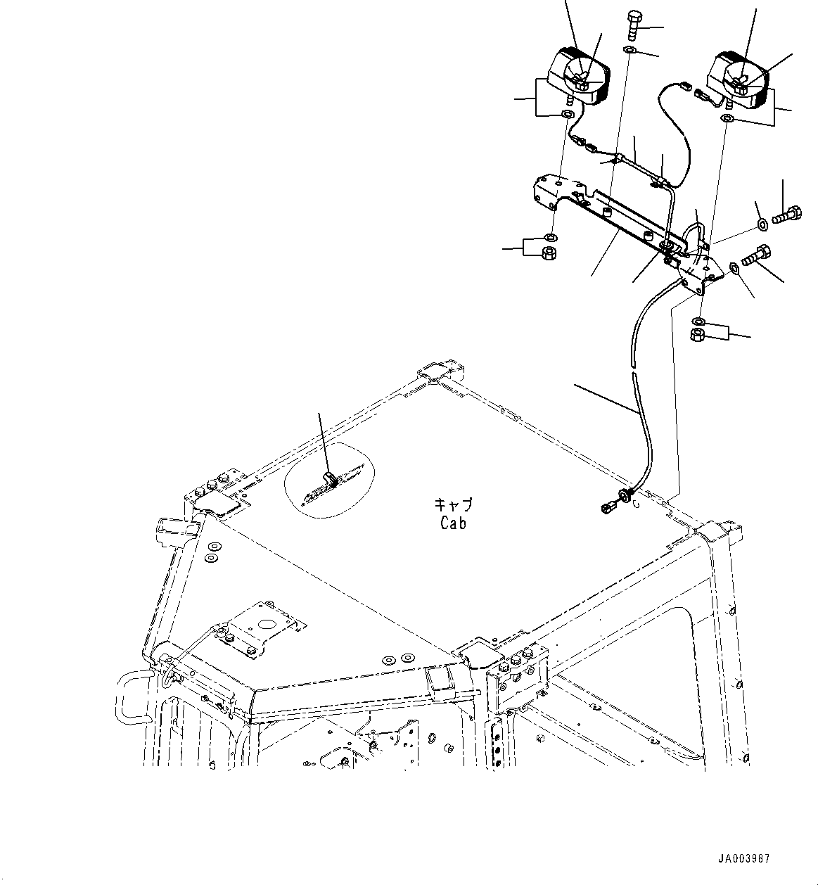 Bulldozers Komatsu / D65EX-16 S/N 80001-UP(0000238C) / Additional Rear Working Lamp (#80001-)(E023001 : E0310-003001)