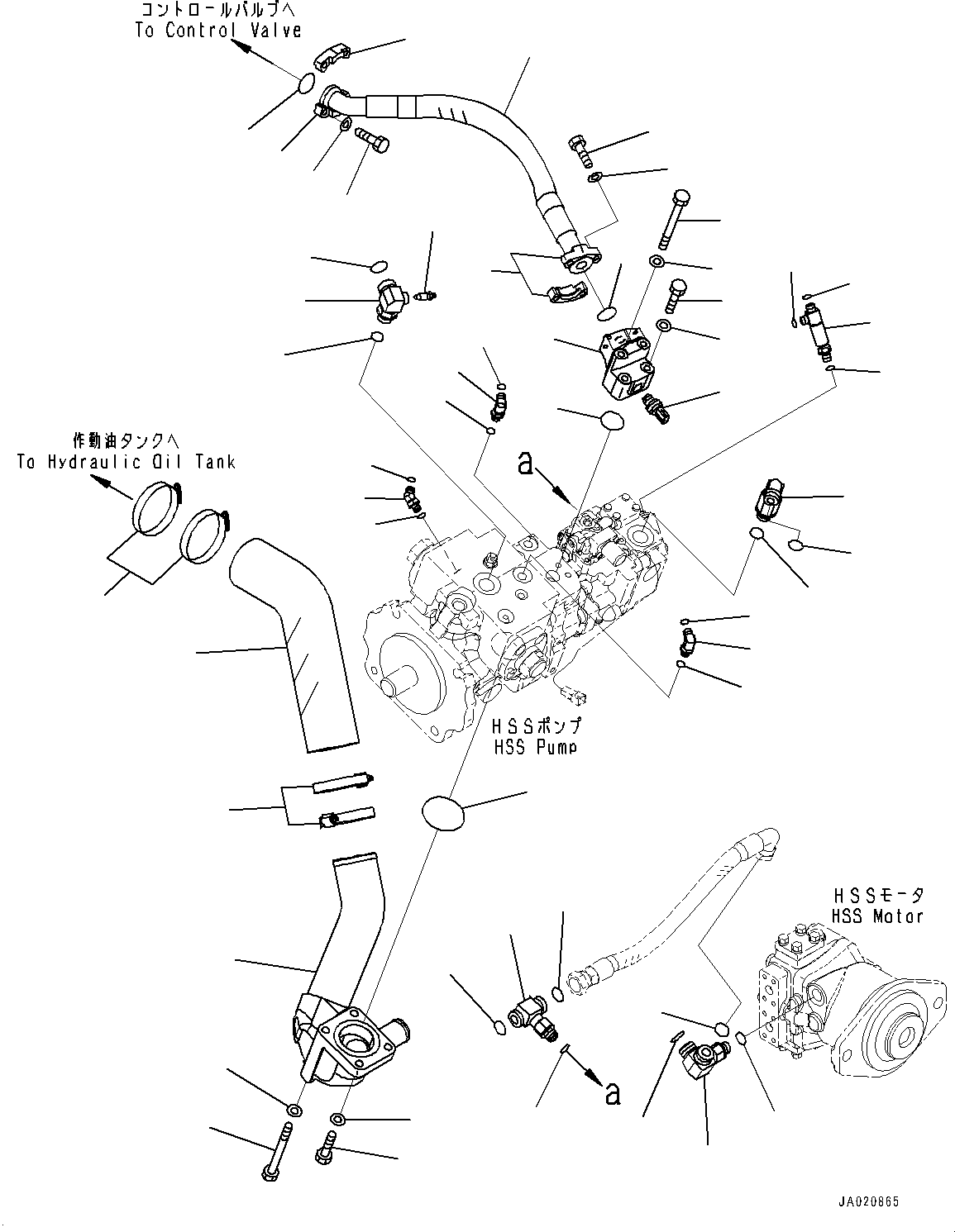 Bulldozers Komatsu / D65EX-16 S/N 80001-UP(0000238C) / Hydraulic Pump, Suction and Delivery Piping (#80001-)(H005001 : H0310-002001)
