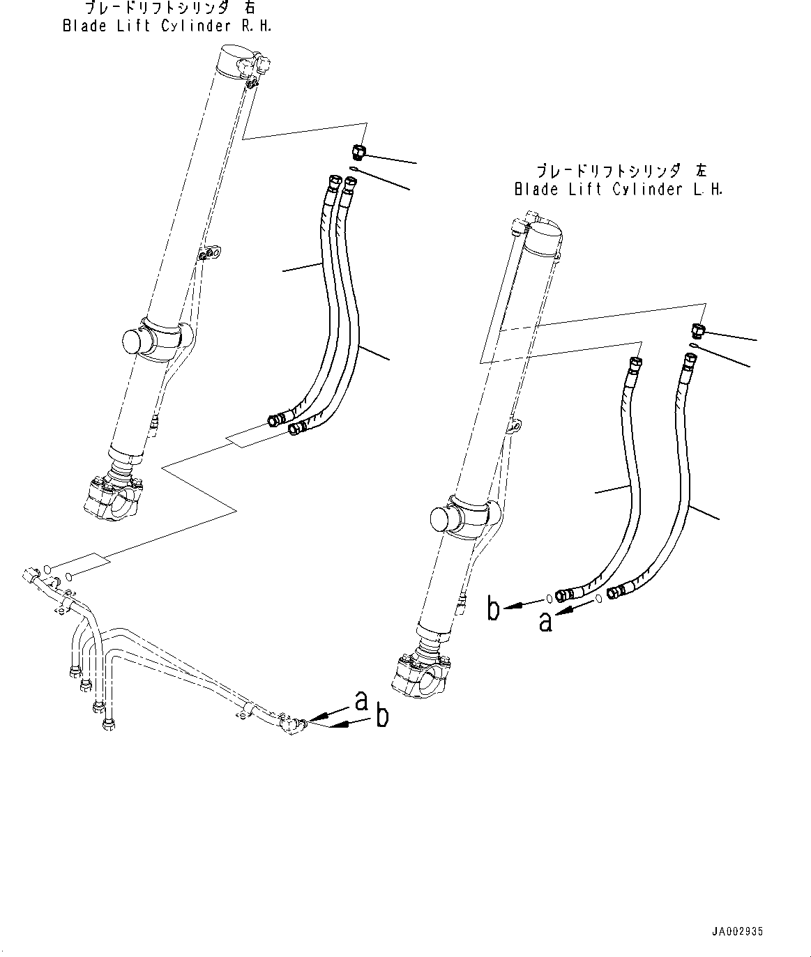 Bulldozers Komatsu / D65EX-16 S/N 80001-UP(0000238C) / Dozer Blade Lift Cylinder Piping, Lift Cylinder Piping (#81226-)(H014005 : H2210-007005)