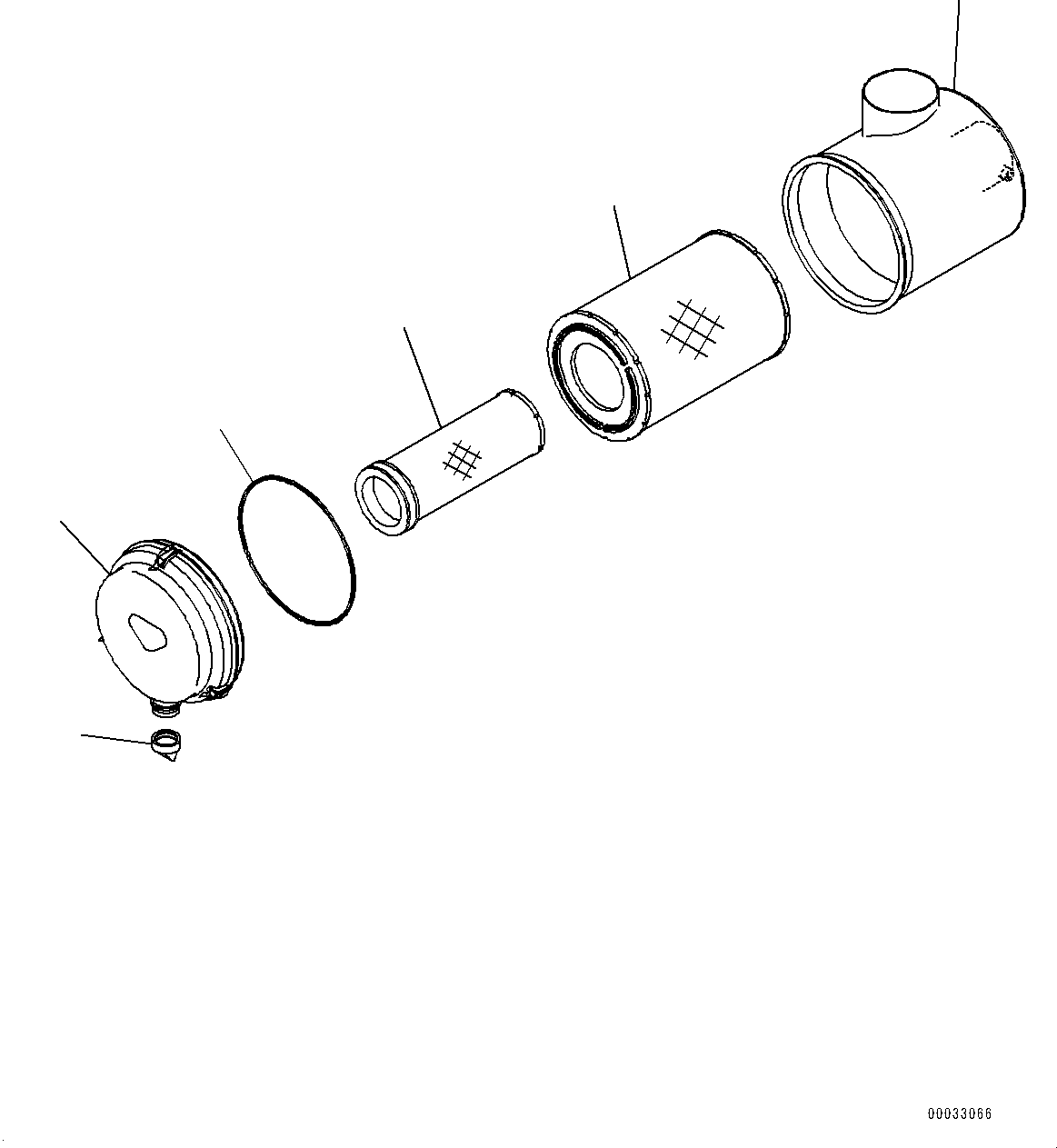 Bulldozers Komatsu / D65PX-16 S/N 80001-UP(0000239C) / Air Cleaner, Inner Parts (#80001-)(B001002 : A1470-501002)