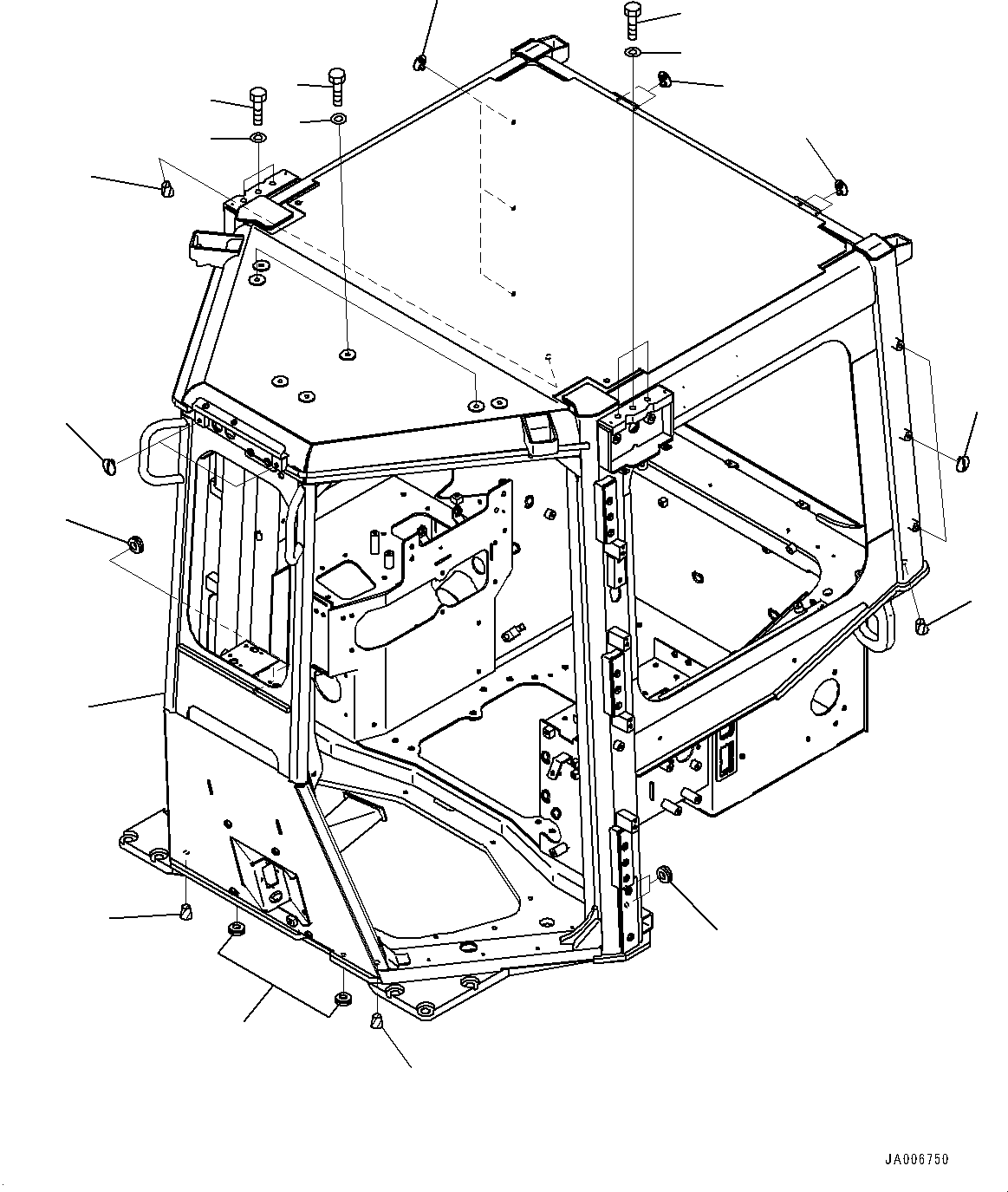 Bulldozers Komatsu / D65PX-16 S/N 80001-UP(0000239C) / ROPS Cab, Cab Body (#80001-)(K026001 : K0210-011001)