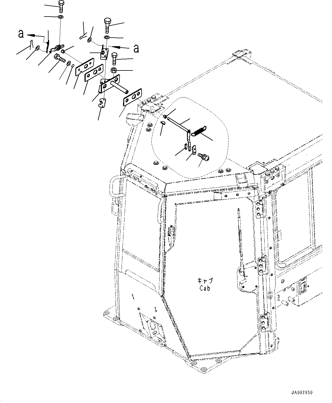 Bulldozers Komatsu / D65PX-16 S/N 80001-UP(0000239C) / ROPS Cab, Door Open Lock, R.H. (#80001-)(K026017 : K0210-011011)