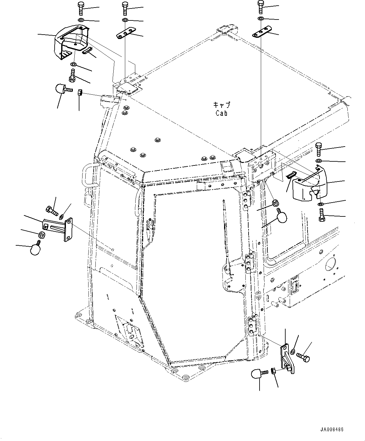 Bulldozers Komatsu / D65PX-16 S/N 80001-UP(0000239C) / ROPS Cab, Door Open Lock (2/2) (#80727-)(K026019 : K0210-011012A)