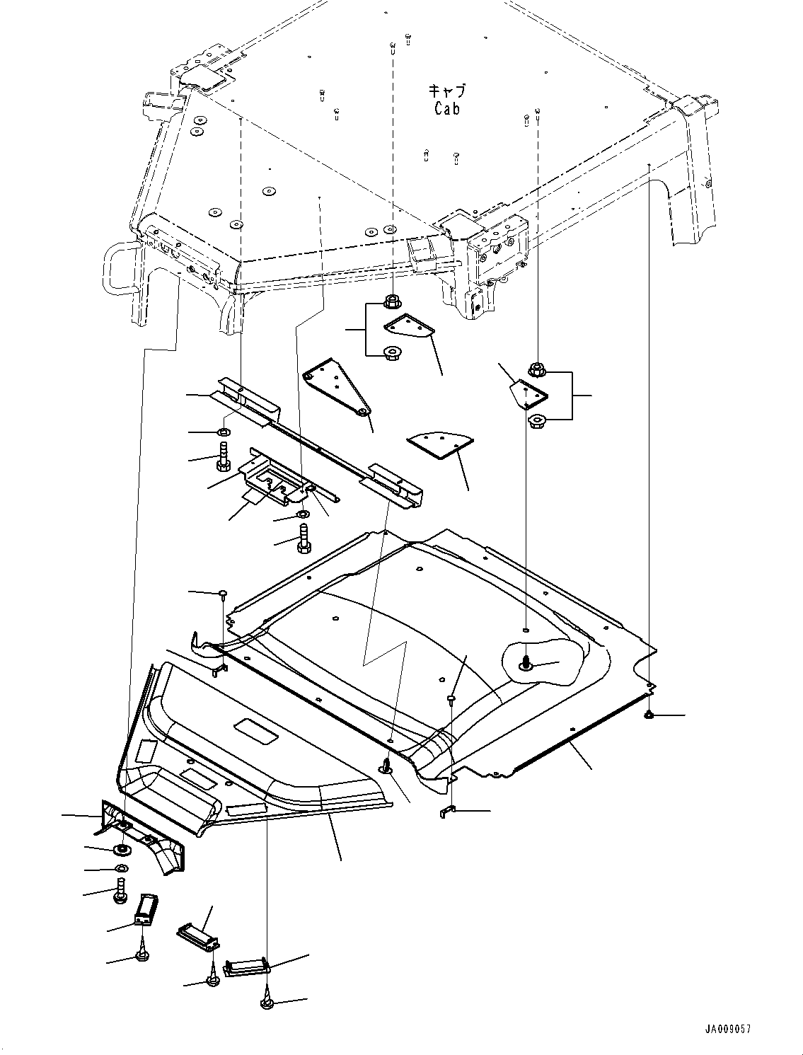 Bulldozers Komatsu / D65PX-16 S/N 80001-UP(0000239C) / ROPS Cab, Roof Cover (1/2) (#80850-)(K026028 : K0210-011020A)