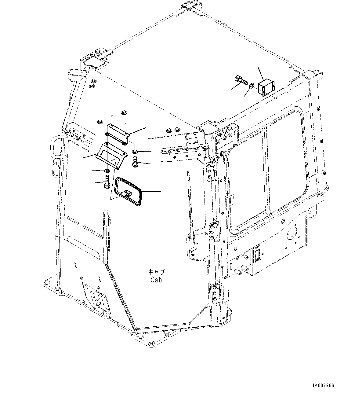 Bulldozers Komatsu / D65PX-16 S/N 80001-UP(0000239C) / ROPS Cab, Rearview Mirror (#80001-)(K026030 : K0210-011022)