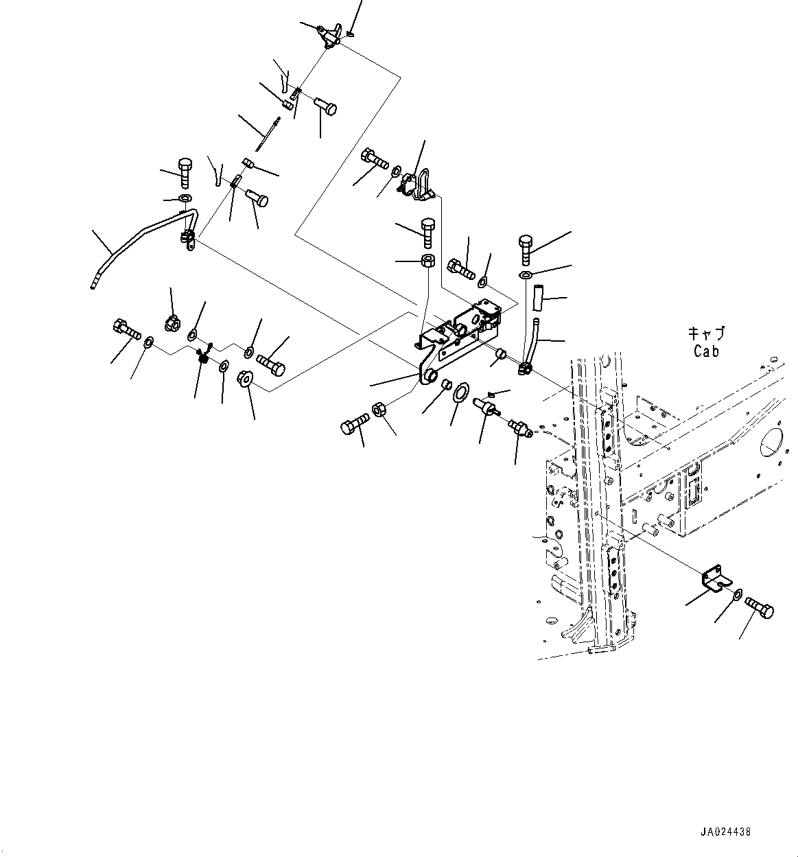 Bulldozers Komatsu / D65PX-16 S/N 80001-UP(0000239C) / ROPS Cab, Work Equipment Lock Lever (#80001-80849)(K026045 : K0210-011035)