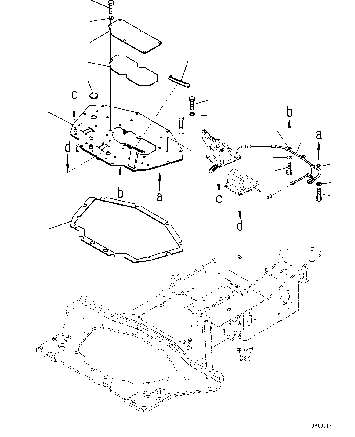 Bulldozers Komatsu / D65PX-16 S/N 80001-UP(0000239C) / ROPS Cab, Decelerator Pedal (#80001-)(K026049 : K0210-011038)