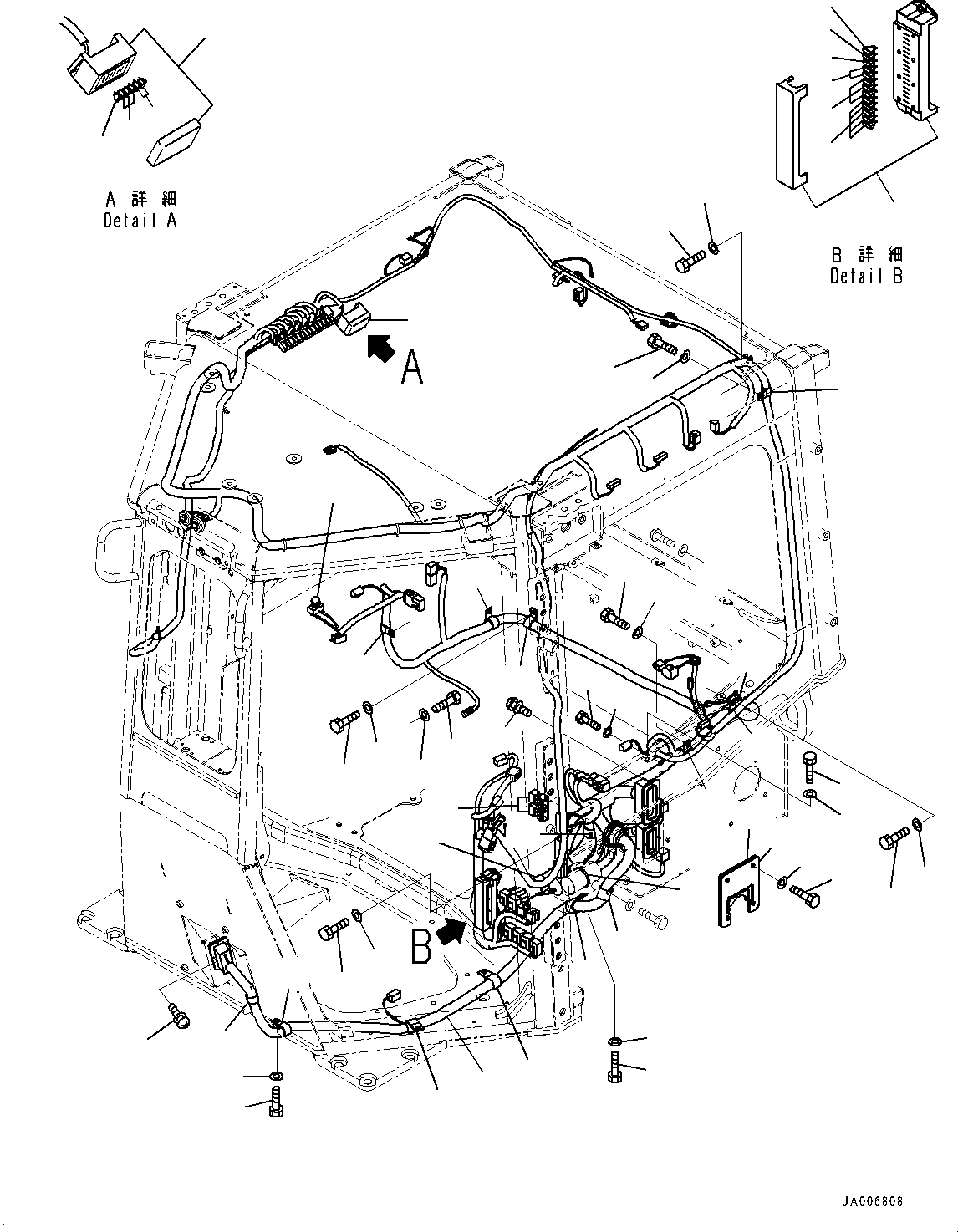 Bulldozers Komatsu / D65PX-16 S/N 80001-UP(0000239C) / ROPS Cab, Floor, Wiring Harness (3/3) (#80001-)(K026053 : K0210-011042)